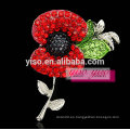 Deslumbrante broche de cristal de flores rojas modernas